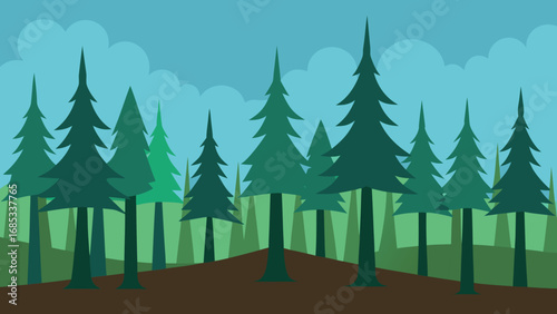 Serene boreal forest with sparse trees a beautiful natural northern wilderness