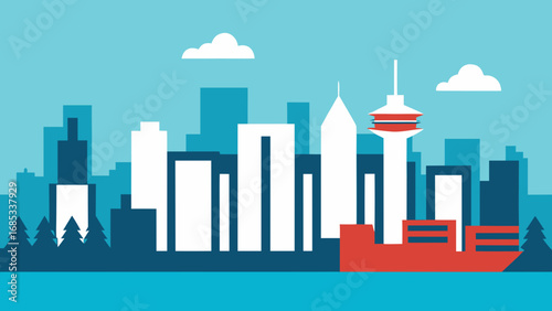 Iconic British Columbia Vancouver skyline a stunning urban landscape with mountains