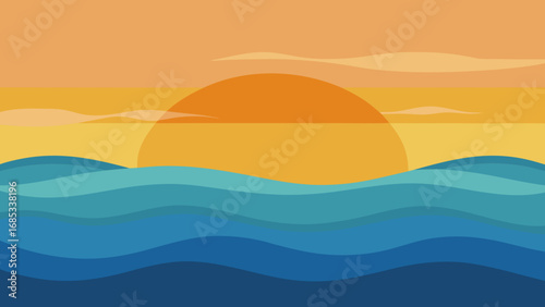 Gentle calm ocean waves lapping on shore a peaceful natural seascape scene