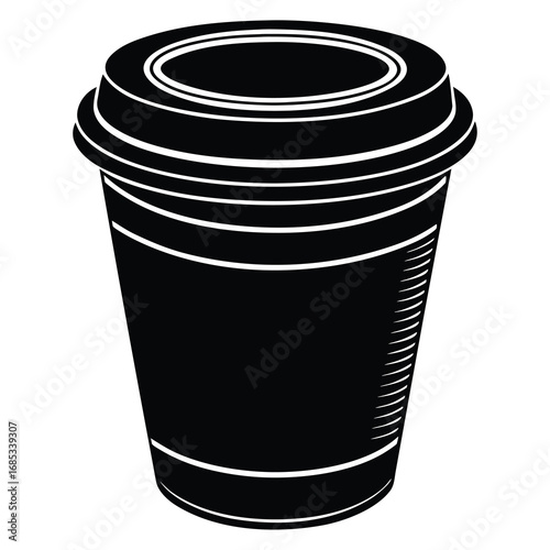 Isolated disposable paper coffee cup vector illustration on white background