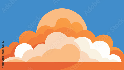 Fluffy cumulus clouds drifting across the sky a peaceful natural weather scene