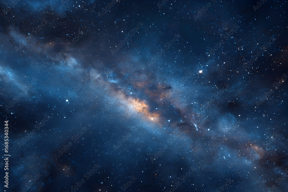 Naklejka premium Cosmic Nebula: Celestial Tapestry