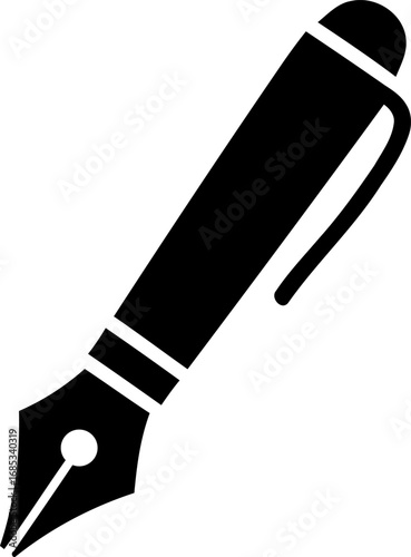Classic fountain pen nib writing tool icon