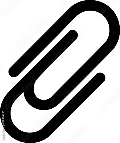 Simple clip icon for attaching documents clean design