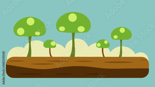 Observe Fungi Growing on a Fallen Log a Natural Cycle of Decomposition and Forest Life
