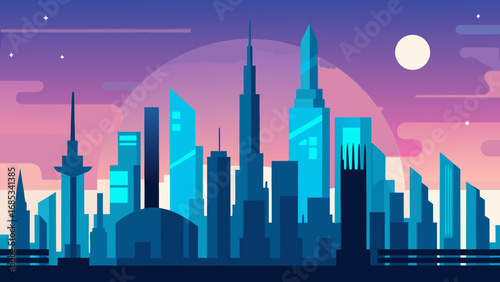 Explore a Futuristic City Skyline with Modern Architecture and Advanced Urban Infrastructure