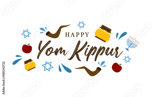 Yom Kippur greeting card or background. vector illustration.