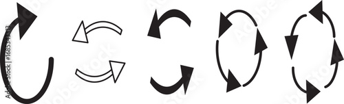 Set of recycling icons. Recycle symbol collection. Perfect for eco friendly design. symbolizing refresh reload or repeat action on a white background