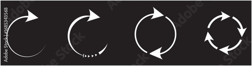 Set of recycling icons. Recycle symbol collection. Perfect for eco friendly design. symbolizing refresh reload or repeat action on a white background