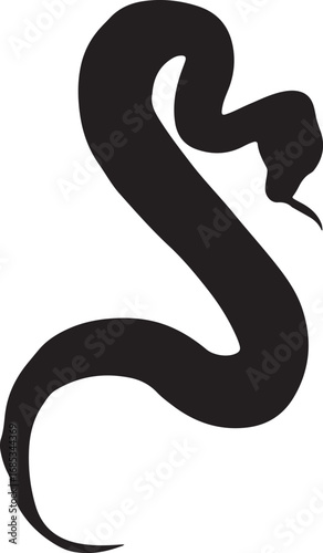 Snake Silhouette Vector – Wild Reptile Illustration for Nature & Wildlife Design