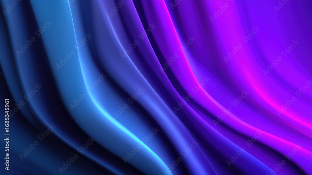 Obraz premium Abstract wave gradient texture with smooth flowing lines in shades of blue and purple, creating vibrant and dynamic visual effect. design evokes sense of movement and depth
