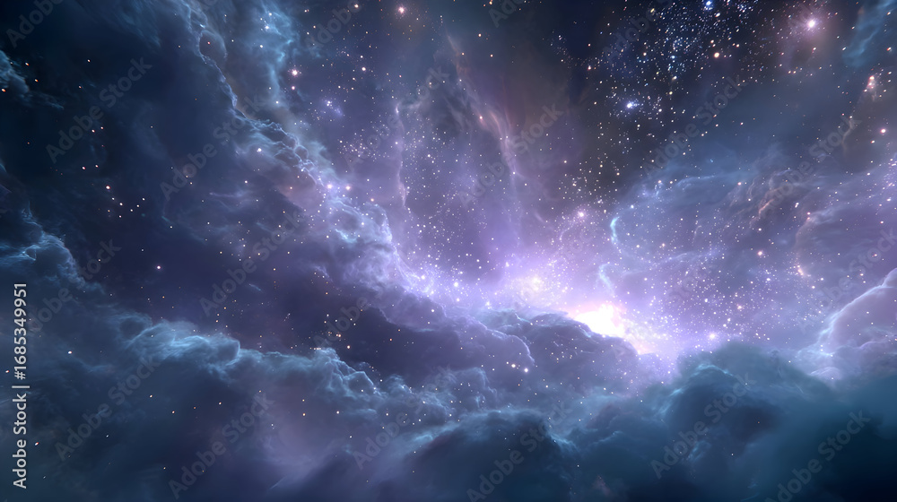 Fototapeta premium Celestial Nebula: A Cosmic Dance of Light and Dust