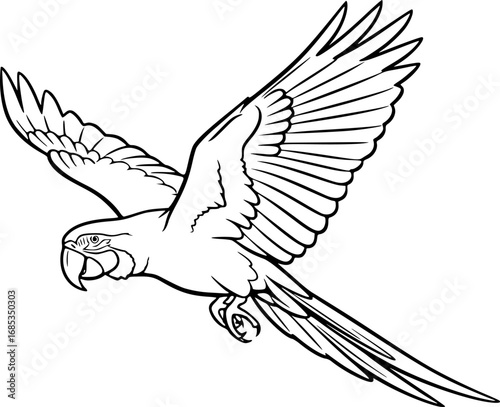 Macaw silhouette, Macaw svg, Macaw parrot silhouette, Parrot svg, Parrot silhouette, Flying macaw silhouette, Flying macaw 