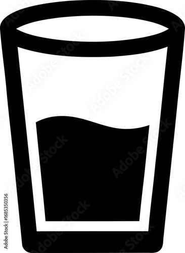 Simple glass full of water icon