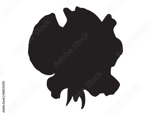  Sweet Pea flower Icon in silhouette top view white background.