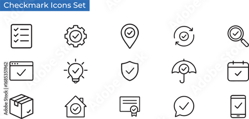 Checkmark Icons Set – Approval, Verification, and Validation Vector Collection.