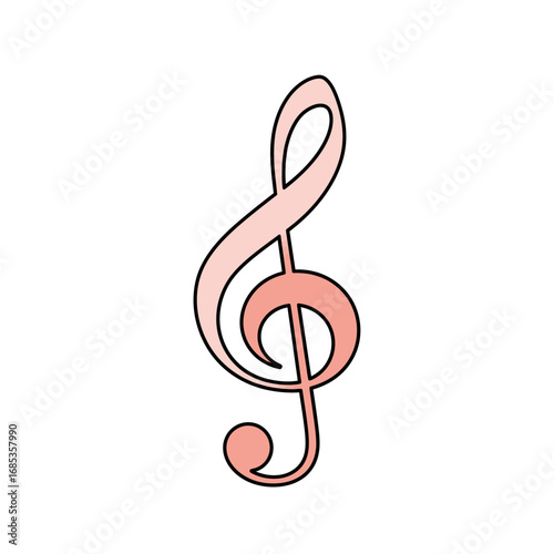 An Elegant Solfeggio Symbol Representing Musical Harmony and the Beautiful Art of Sound Creation for All Audiences