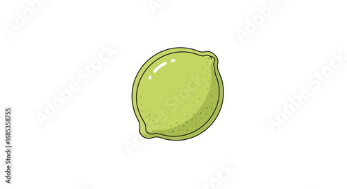 Bright Green Citrus Fruit with a Shiny Surface Sitting on a Plain White Background Ready for Consumption
