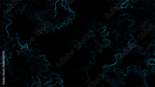  Abstract dark background with faint glowing Blue lines and plasma swirling energy. Futuristic, sci-fi aesthetic digital artwork. Mysterious intricate organic patterns and depth.