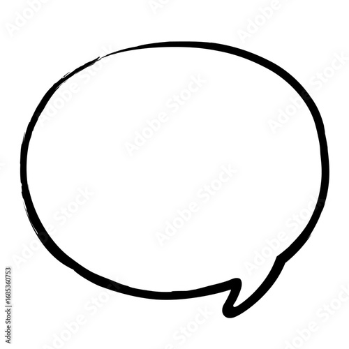 手描きのかわいい吹き出し。落書きのようなラフなベクターのスピーチバブル。