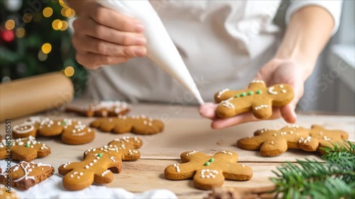 Gingerbread cookies decorating