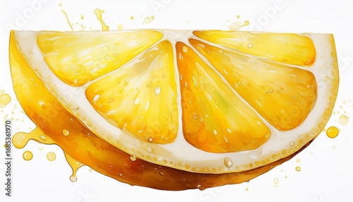lemon wedge isolated on white background