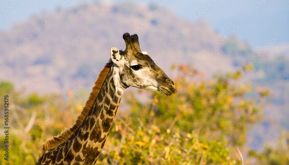 Obraz premium Young giraffe in African savanna