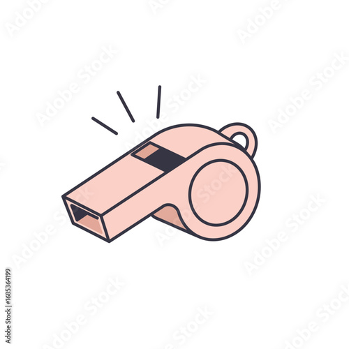 Modern whistle illustration perfect for sports, coaching, or any project needing clear instructions and direction