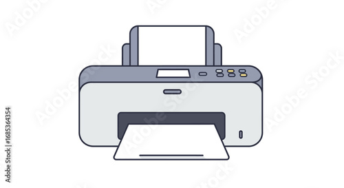 Modern printer ready to print documents, perfect for business presentations and professional communication