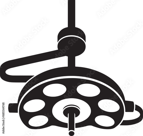 Operating Room Light Icon Vector Illustration Surgical Lamp Medical Equipment Hospital