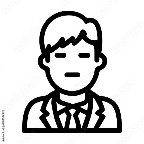 A man in a suit and tie with a serious expression on his face. Concept of professionalism and formality