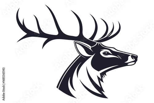 Deer Head Silhouette Icon Design
