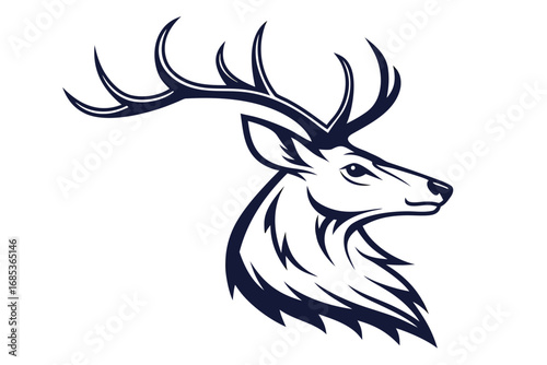 Deer Head Silhouette Icon Design
