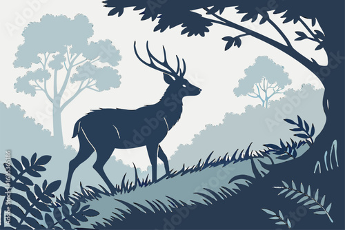 Deer Outline Shadows for Design
