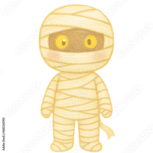 Cute Little Mummy Halloween Illustration