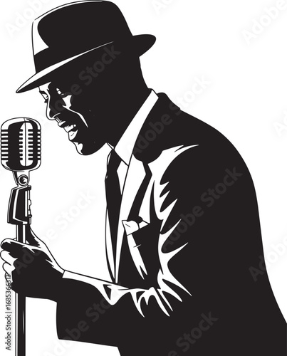 Frank Sinatra Silhouette Vector Illustration for Musical and Artistic Projects