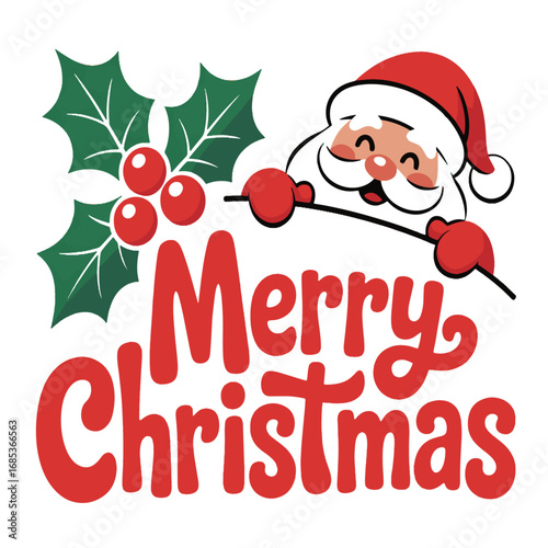 Vector illustration of christmas card with santa claus