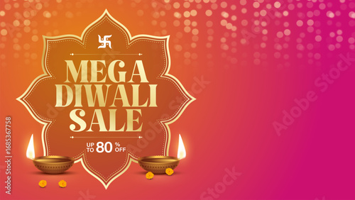 Diwali Sale Offer Discount Poster Design. Premium Luxury Advertising Logo label Design vector layered. Diwali Sale Label Design Template Vector Layered illustration.