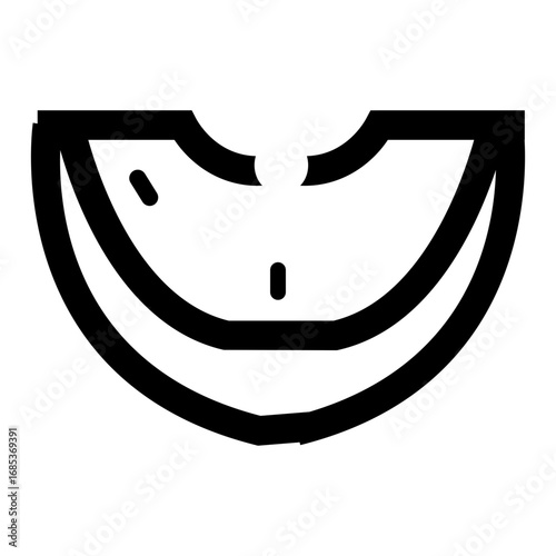 black and white melon outline icon