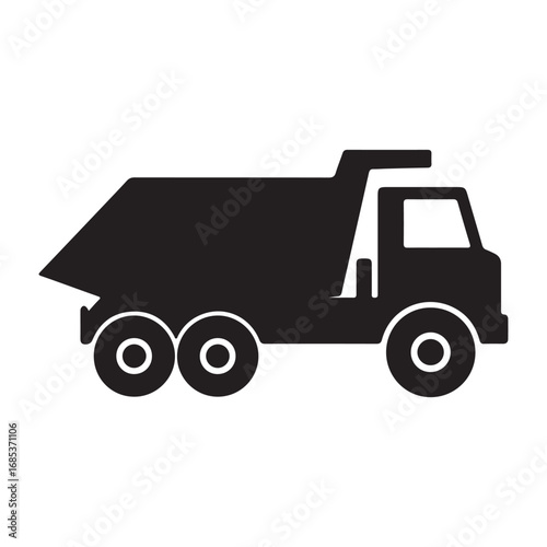 Dump Truck Silhouette Vector Illustration for Construction Logistics and Transportation Industry Applications Simple and Clean Design