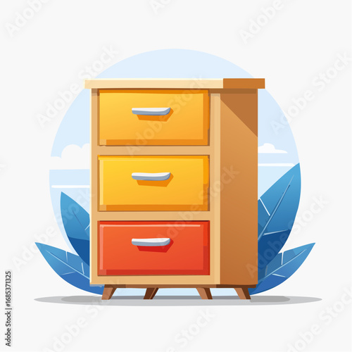 Colorful Wooden Chest Of Drawers