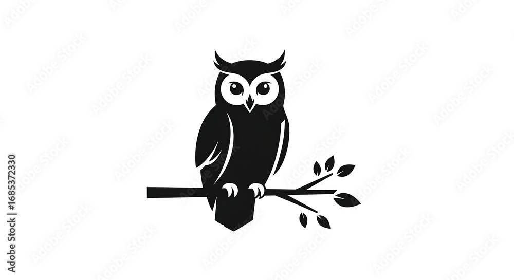 Fototapeta premium Owl silhouette on branch