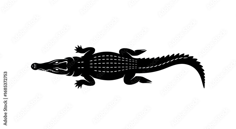 Naklejka premium Crocodile silhouette graphic design