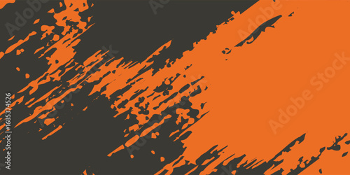 Grey and orange abstract background with brush stroke and halftone style. abstract grunge vector background illustration eps10