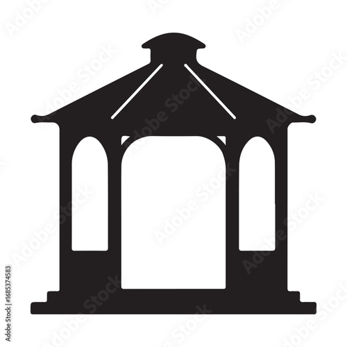 Elegant Gazebo Silhouette Design for Outdoor Spaces and Garden Architecture Projects and Landscaping Ideas and Building Concepts