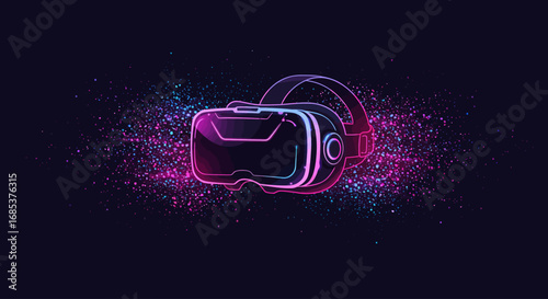 Virtual Reality Headset with Neon Glow for Immersive Gaming