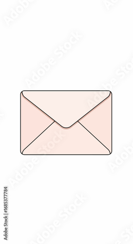 A Soft Pink Envelope Awaiting its Contents and Communication Delivery Through the Mail Service
