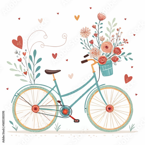 vintage bicycle with flowers