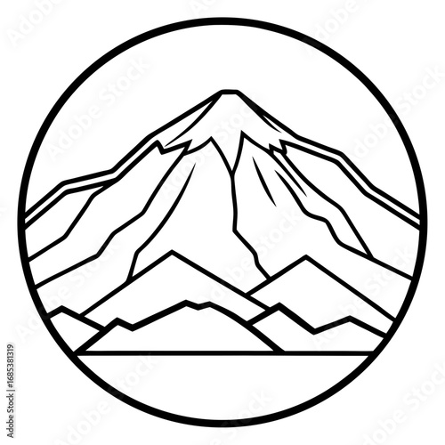 Kilimanjaro line art vector