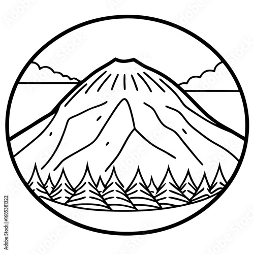 Kilimanjaro line art vector